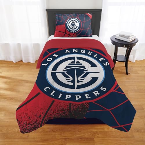 NORTHWEST Los Angeles Clippers Officially Licensed NBA Comforter Set ??? Full/Queen & Twin/Twin XL ??? Soft Bedding with Team Logo & Pillow Shams ??? Basketball Fan Bedroom Set, Twin/Twin XL