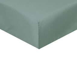 Sleepdown Fitted Sheet Super Soft Cosy Easy Care Polycotton Bed Linen Luxury Bedding Bedsheet 25cm Deep Non Iron - Sage Green - King