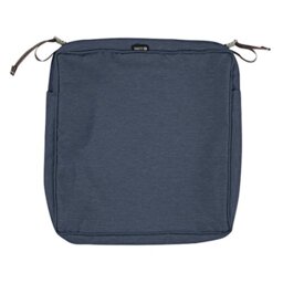 "Classic Accessories Montlake FadeSafe Square Patio Dining Seat Cushion Slip Cover,3"" Thick, Heather Indigo Blue, 21""Wx21""Dx3""T (60-127-015501-RT)"