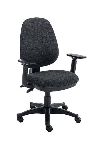 Office Hippo Desk Chair With Adjustable Arms, With Adjustable Curved Back, Executive Swivel, Desk Chair, Suitable For Home Office, Charcoal, 65 x 65 x 93 to 109 cm