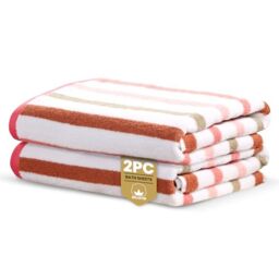 Rapport Home Amalfi Bath Sheets 2 Pack - Pink - 90x140cm - Luxurious 500GSM 100% Cotton - Oeko-Tex Certified Absorbent & Soft Towels