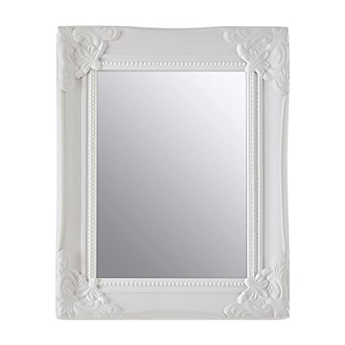 Premier Housewares Adorable Ornate Small Photo Frame For Living Room-Sustainable Wood Photo Frame For Portrait Display-Modern Decorative Accent Piece With Crisp White Finish