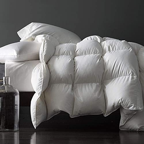Royoliving Premium Feathers Down Duvet Insert Comforter California King Size Heavyweight Thickened Winter White 100% Cotton Cover with Corner Tabs (108x98, 77 oz)