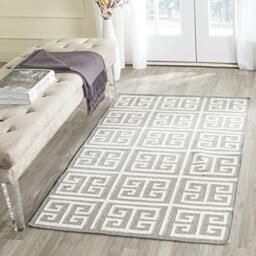 Safavieh Contemporary Indoor Flatweave Rectangle Area Rug, Dhurrie Collection, DHU626, in Grey / Ivory, 122 X 183 cm for Living Room, Bedroom or Any Indoor Space