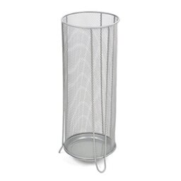 Mind Reader Umbrella Stand Rack Holder for Canes, Walking Sticks, Home and Office, Silver - UMBHMESH-SIL