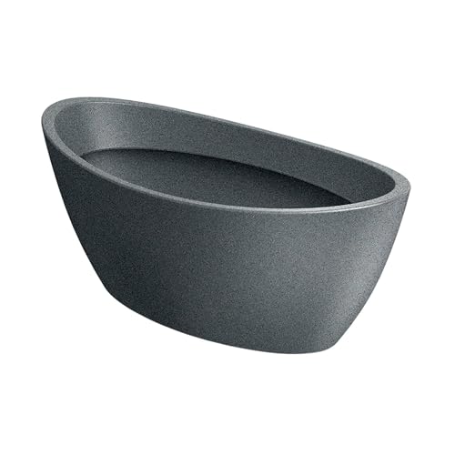 Well Home Rotomolding Planter Aria Oval Granite 40x20x16