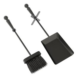 Fire Vida Hearth Shovel and Brush Set, Metal, Black