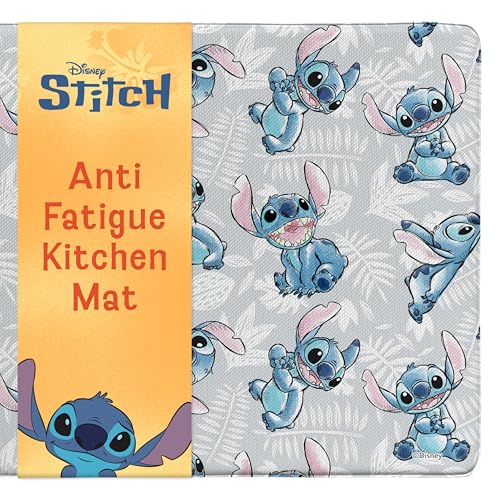 Disney Anti-Fatigue Kitchen Mats for Floor ??? Cushioned Kitchen Floor Mats with Non-Slip Backing ??? Water Resistant, Easy-to-Clean PVC Foam Mat ??? Mickey, Minnie, Stitch & Winnie The Pooh Designs
