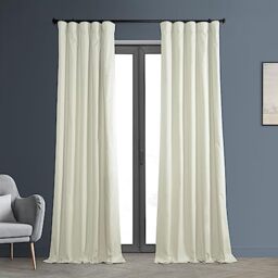 HPD Half Price Drapes Cotton True Blackout Curtains 108 inches long Solid Thermal Insulated Window Treatment Curtain 50 X 108 (1 Panel), PRCT-BO01B-108, Fresh Popcorn