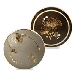 Goebel Elephant Ginko 70-001-08-1 Porcelain Vase with Brown Motif and Gold Decorations 16 x 6.5 cm
