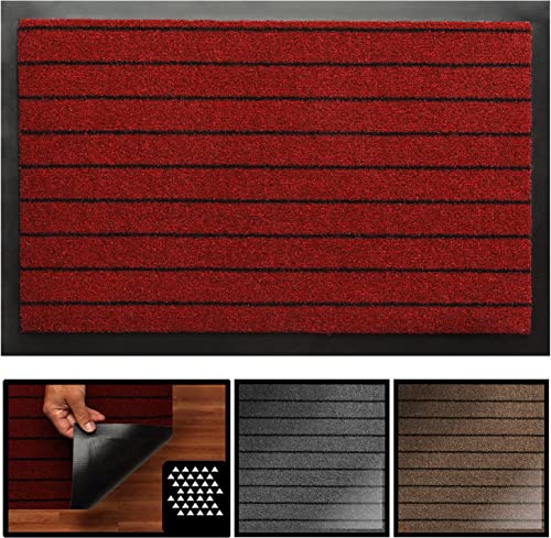 LucaHome – Nevada Home Entrance Doormat, Non-Slip, Waterproof, Washable, Anti-Bacterial, Hallway, Kitchen, Bedroom, Indoor and Outdoor Doormat (Red, 120 x 180 cm)