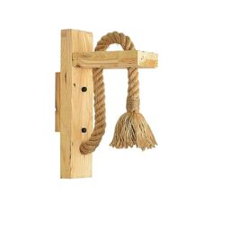 LEDSone Wooden Wall Light with Hemp Rope, Industrial Wall Sconce Light Indoor, Metal Wall Lamp with E27 Socket for Living Room, Bedroom, Hallway, Corridor, Cafe Bar
