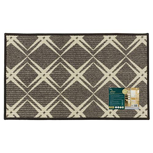 JVL Fiora Latex Backed Machine Washable Door Mat, Beige, 45 x 75 cm Approximately