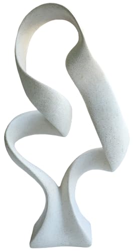 LAIKEARTS 15 Inch Abstract Ribbon Modern Decorative Sculpture Knots Sculptures Home Decor Coffee Table Statues Dining Room Desk Decor (White)