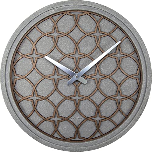 NexTime - Wall Clock - Ø 39.5 cm - Polyresin/Wood – Grey – 'Concreto love', 3212BR