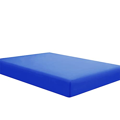 Sfoothome Single Fitted Sheet (Twin - Roayl Blue) - Deep Pocket Brushed Velvety Microfiber, Breathable, Extra Soft and Comfortable - Wrinkle, Fade, Stain and Abrasion Resistant