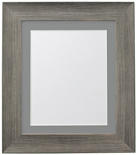 FRAMES BY POST Hygge Picture Photo Frame, Wolf Grey with Dark Grey Mount, 30 x 30 cm Image Size 8 x 8 Inches