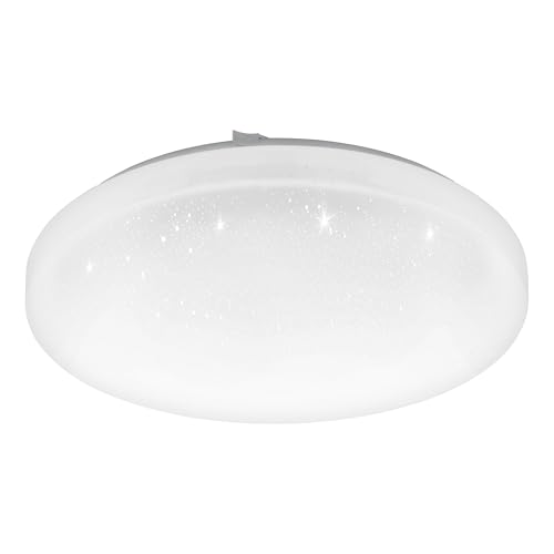 Eglo Connect.z Smart Home LED Ceiling Light Frania-Z, Crystal Effect lamp, ZigBee, app and Alexa Voice Control, Warm-Cool White, RGB, dimmable, White, Ø 31 cm