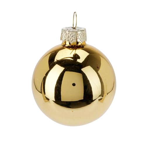 Well Home Set of 12 Gold Christmas Baubles Ø5cm - Glossy and Matt