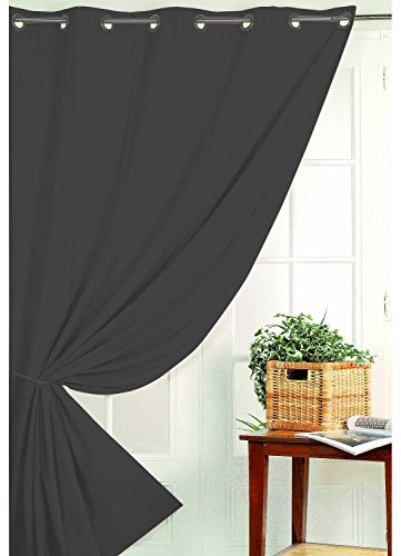 HomeMaison Blackout Curtain Non Fire M1, Polyester, charcoal, 260 x 240 cm