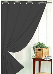 HomeMaison Blackout Curtain Non Fire M1, Polyester, charcoal, 260 x 240 cm