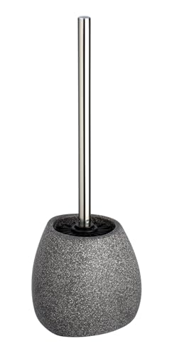 WENKO Pion Ceramic Toilet Brush with Silicone Bristles Grey