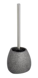 WENKO Pion Ceramic Toilet Brush with Silicone Bristles Grey