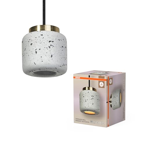 OSRAM Decor Terrazzo Decorative Pendant Light with terrazzo Sphere, 100mm, with GU10 Plug-in Base, White