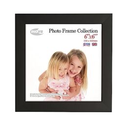 "Inov8 British Made Real Wood Picture/Photo Frame 6x6"" Inch(15x15cm) - Auckland 20mm Pine Black"