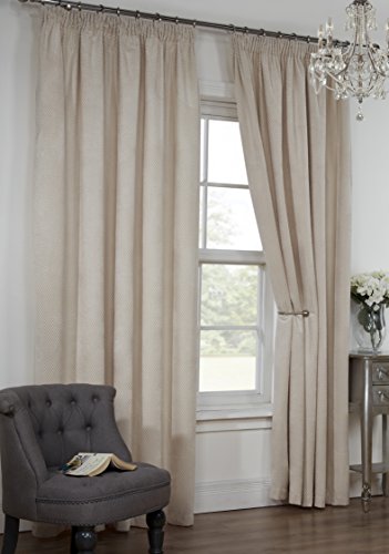 "Emma Barclay R.M. Pencil Pleat Curtains Colorado 46 x 54 inches Natural, 100% Polyester, W Drop 54"" (116 x 137cm), COLR4654NAT"