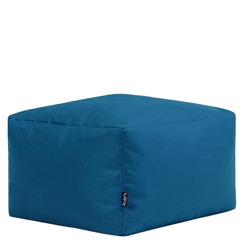Bean Bag Bazaar Outdoor Bean Bag Footstool with Filling Included, Teal