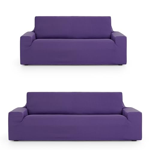 ECOMMERC3 - Universal and Versatile 3+2 Duo Sofa Cover ??? Purple Sofa Cover Protector Easy to Install for Back, Seat and Arms