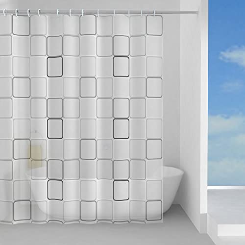 Gedy - Domino Shower Curtain in Peva, Grey Finish, Dimensions 200 x 120 x 0.1 cm and 0.25 kg