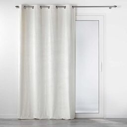 Douceur d'Intérieur, Analia Natural Blackout Curtain with Eyelets 140 x 240 cm Embossed Velvet