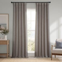 HPD Half Price Drapes Faux Linen Textured Room Darkening Curtains for Bedroom 108 Inches Long (1 Panel), 50W X 108L Curtains for Living Room Home Decor, Mink