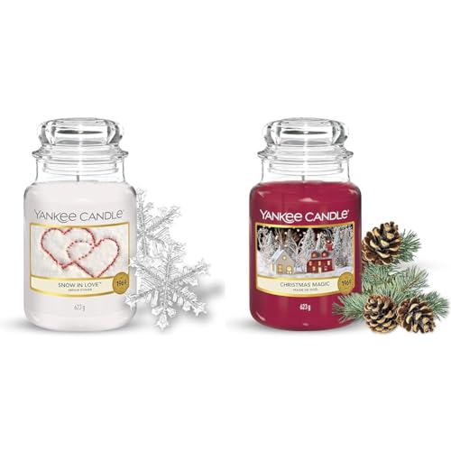 Yankee Candle Scented Candle - Christmas Magic Large Jar Candle - Long Burning Candles: up to 150 Hours & Scented Candle - Snow in Love Large Jar Candle - Long Burning Candles: up to 150 Hours