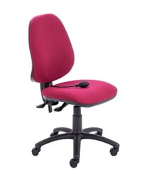 Office Hippo Desk Chair, Ergonomic Home & Office Chair With Adjustable Seat, Back & Lumbar Pump For Comfort & Support, Computer Chair With Curved Back For Daily Use - Claret Red