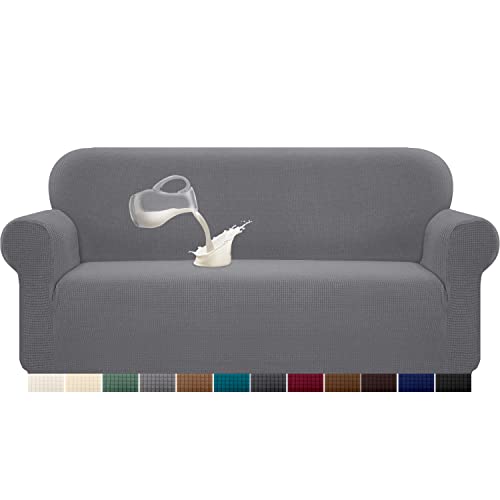 Granbest Premium Water Repellent Sofa Cover High Stretch Couch Slipcover Super Soft Fabric Couch Covers (Light Gray, Sofa)