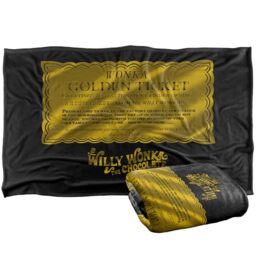 LOGOVISION Willy Wonka And The Chocolate Factory Golden Ticket Silky Touch Super Soft Throw Blanket 91 x 147 Cm