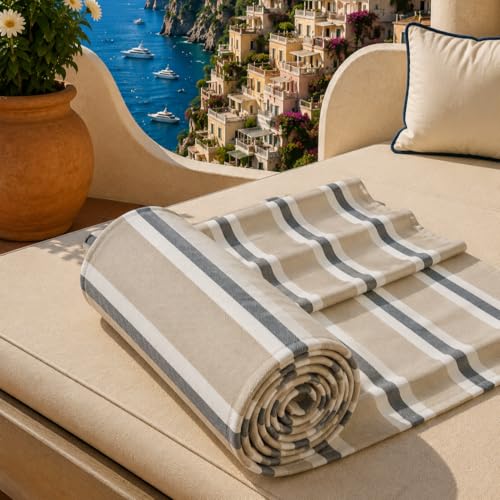 PETTI Artigiani Italiani - Microfibre Beach Towel, Beach or Pool Towel, Beach Towel, Large 90 x 180 cm, Millerighe 31