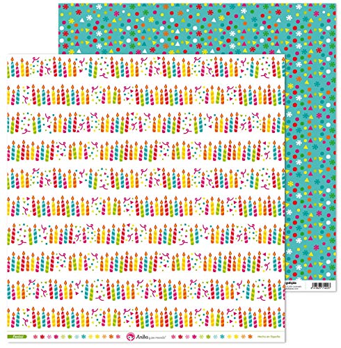 "Anita and Su Mundo Collection Party Scrapbooking Papers, Paper, Candles, 12"" x 12"""