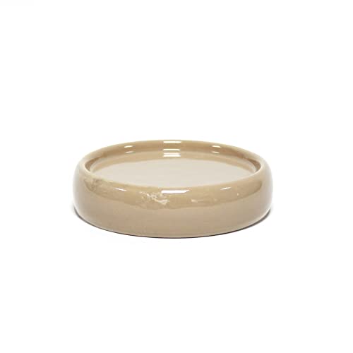 douceur d'int??rieur, Soap Dish (Diameter 10 x 3.5 cm) Bullea Taupe, Ceramic