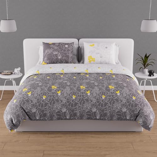 Soleil d'ocre, duvet cover, Cotton, White, 220 x 240 cm