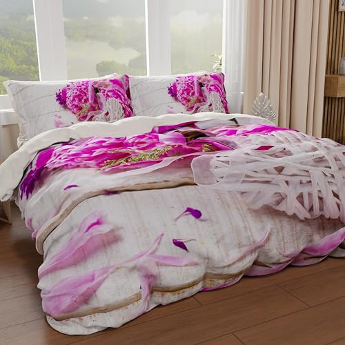 PETTI Artigiani Italiani - Maxi Double Duvet Cover Set 260 x 220 cm (2 Pillowcases 75 x 50 cm Included), Microfibre Duvet Cover Set with Spring Digital Print - Made in Italy