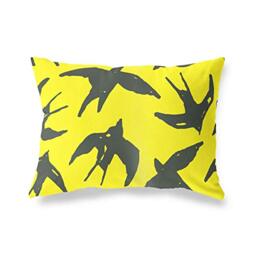 Bonamaison Decorative Cushion Cover Neon Yellow & Fume, Throw Pillow Covers, Home Decorative Pillowcases for Livingroom, Sofa, Bedroom, Size: 35x50 Cm - Designed and Manufactured in Turkey