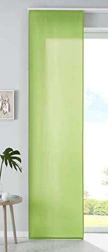 Gardinenbox 85600N Set of 1 Sliding Curtain Panel Curtain Microfibre Curtain Room Divider H x W 245 x 60 cm Apple Green Matt Panel Carrier Weighted Bar