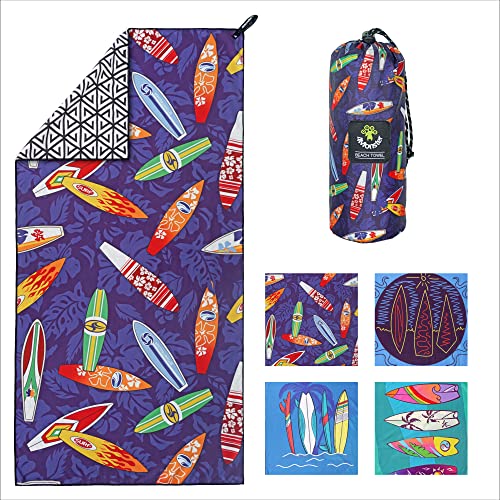 4Monster Quick Dry Beach Towel, Ultra Absorbent Microfiber Travel Towel, Lightweight & Compact for Beach, Swimming, Camping, Pool, Water Sports & Yoga