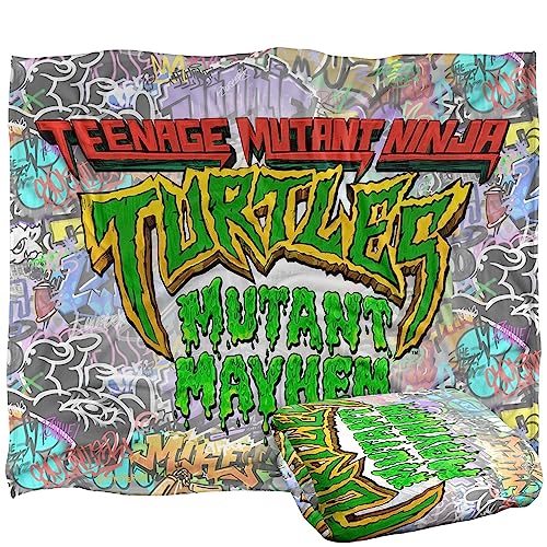 Teenage Mutant Ninja Turtles: Mutant Mayhem Movie Logo Grafitti Silky Touch Super Soft Throw Blanket 152 X 127 cm, White