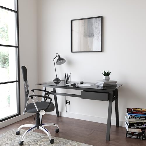 Richmond Desk Orlando Black Bundle Set with 1 Desk (65 x 140 x 76 cm, D x W x H) and 1 Chair (52 x 60 x 120 cm, D x W x H)
