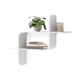 Umbra Montage Floating Wall Shelf Display Case, Made of Natural Bent Wood, White